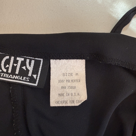 Vtg City Triangles Y2K Maxi Dress Size M Black Square Neck Floral Embroidery - Picture 5 of 8